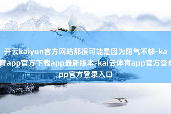 开云kaiyun官方网站那很可能是因为阳气不够-kai云体育app官方下载app最新版本-kai云体育app官方登录入口