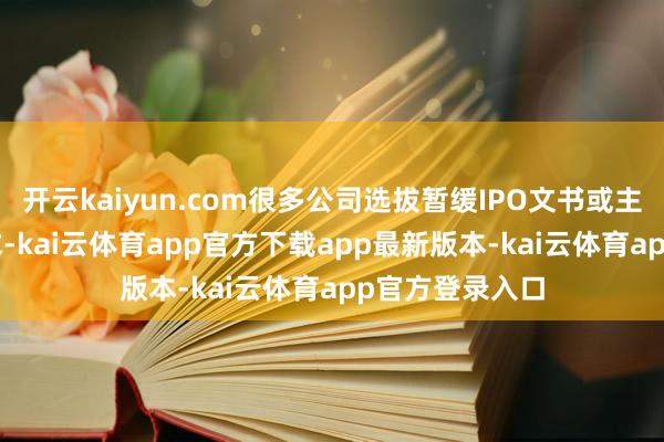 开云kaiyun.com很多公司选拔暂缓IPO文书或主动撤除IPO肯求-kai云体育app官方下载app最新版本-kai云体育app官方登录入口