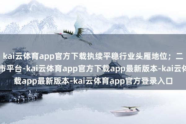 kai云体育app官方下载执续平稳行业头雁地位；二是遵循打造三大新上市平台-kai云体育app官方下载app最新版本-kai云体育app官方登录入口