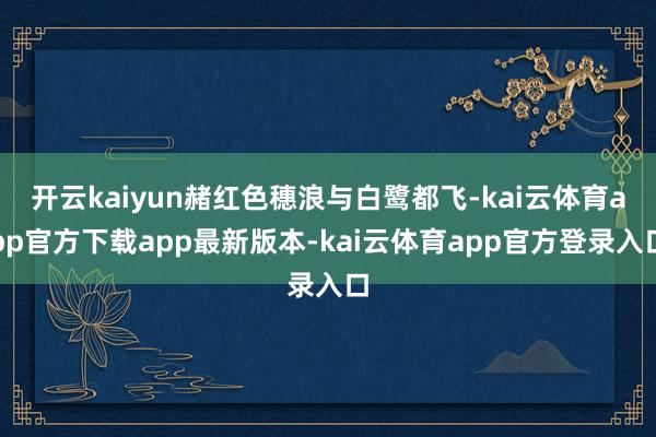开云kaiyun赭红色穗浪与白鹭都飞-kai云体育app官方下载app最新版本-kai云体育app官方登录入口
